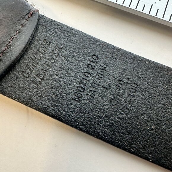 Vintage Brown Leather Belt Rustic Buckle Cutout Design 1.5 in 2X 43 in Everyday - Picture 7 of 11